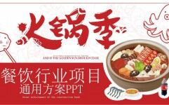 “火鍋季”餐飲行業創業公司介紹商業融資計劃書PPT模板
