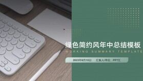 高級綠簡約大氣風(fēng)2023年中團隊工作總結(jié)匯報PPT模板