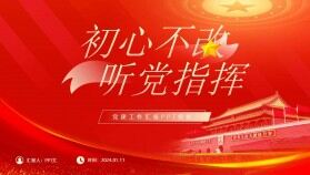 2024紅色簡(jiǎn)約大氣黨建工作匯報(bào)PPT模板