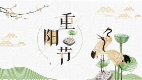 仙鶴荷花中國(guó)風(fēng)重陽(yáng)節(jié)PPT模板