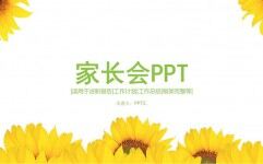 黄色向日葵教师教学工作计划总结报告PPT模板
