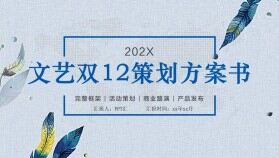 文藝實用簡約雙十二活動策劃方案書PPT模板