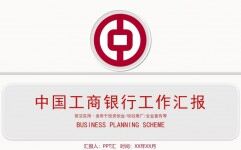 簡約中國工商銀行工作匯報項目推廣PPT模板